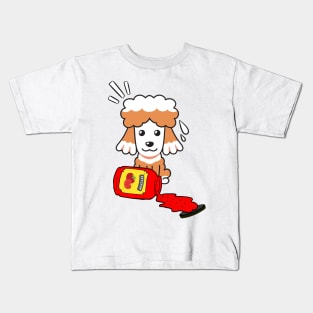 Poodle Spilled a bottle of ketchup Kids T-Shirt